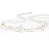 Tanfeine corona-perlas-boda: corona elegante para lucir en bodas con perlas delicadas.