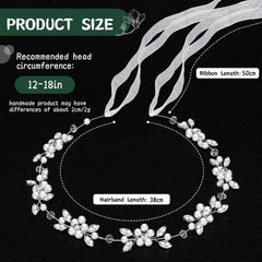 Tanfeine silver wedding headband for girls suits first communions and celebrations