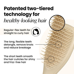 Tangle Teezer Ultimate Detangler teeth close-up reveals two-tiered design