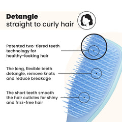 Tangle Teezer Ultimate Detangler denim blues close-up of teeth for smoother hair