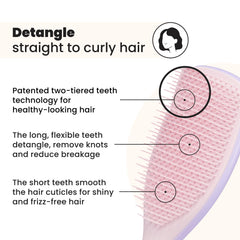 Closeup of large paddle on Tangle Teezer for long hair detangling