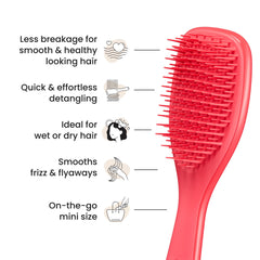 Detangles wet or dry hair with gentle, comfortable use