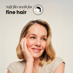Soft-flex teeth, 30% softer than Original Detangler, gentle on fragile strands.
