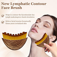 Tankitial lymphatic contour brush used on cheek-area to help define midface softly.