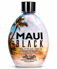 Tanning Paradise Maui Black bottle front view showing instant color ready to apply.