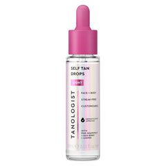 Tanologist gotas autobronceadoras para rostro y cuerpo con bronceado suave y natural.