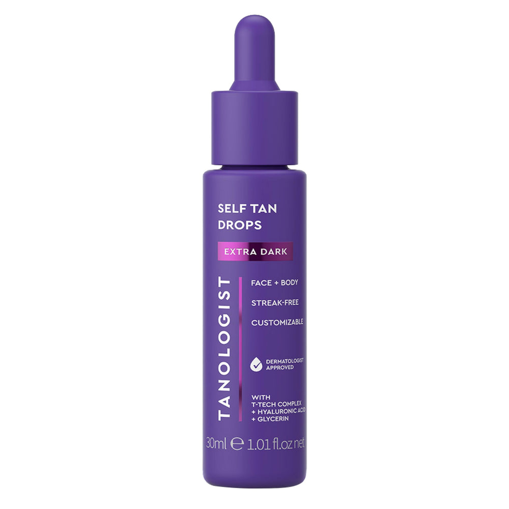 Tanologist Gotas Extra Oscuro en botella para un bronceado natural en rostro y cuerpo.