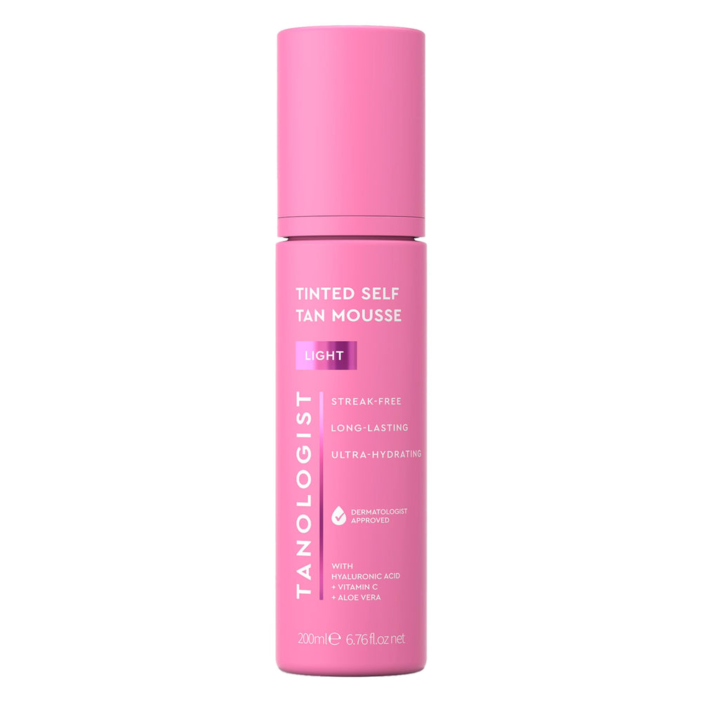 Tanologist Mousse auto-bronceado con guía de color integrada para aplicación uniforme.