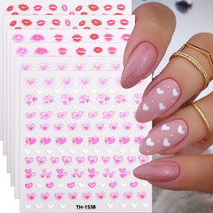 TANYOOTO pink heart stickers with self-adhesive convenience.