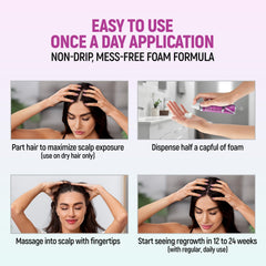 TARO Minoxidil para mujer spray espuma suave y sin fragancia