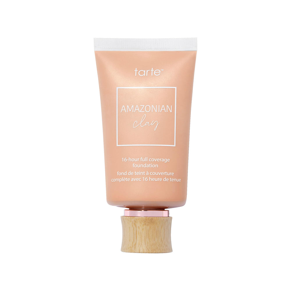 tarte Amazonian clay 16-hour bottle demonstrates full-coverage with a soft matte finish