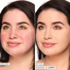 tarte BB Blur application swatch demonstrates buildable coverage for a natural finish