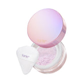 Tarte Creaseless Setting Powder bottle in lavender delivers light, long-lasting oil control.
