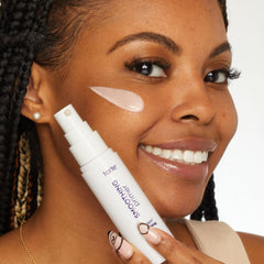 Tarte Face Tape smoothing primer before-and-after close-up showing improved texture