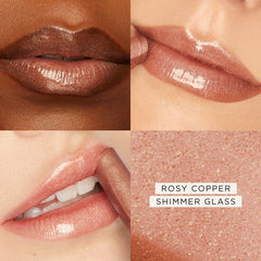 Tarte Maracuja Juicy Shimmer on lips reveals multidimensional shine without glitter.
