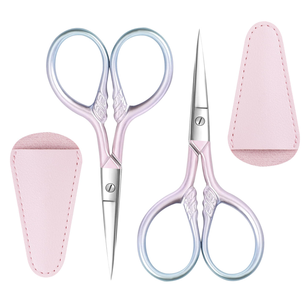 TaShow eyebrow scissors pink handle for precise brow shaping.