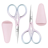 TaShow eyebrow scissors pink handle for precise brow shaping.