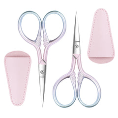 TaShow eyebrow scissors pink handle for precise brow shaping.