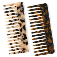 TaShow hair detangling comb pack tortoise shell with wide teeth for smooth styling