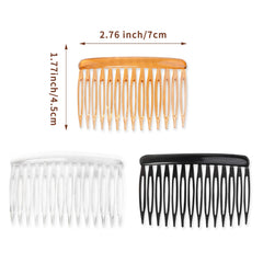 TaShow transparent 24pc hair side combs for lightweight discreet hold.