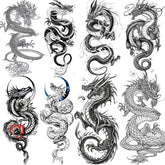 TASROI dragón realista 3D tatuaje temporal para el brazo, aspecto verosímil