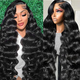 Tasumla 30 inch body wave lace front wig for natural movement.