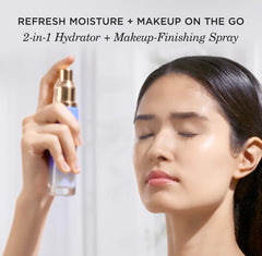 Tatcha Luminous Dewy Skin Mist spray application provides even coverage.