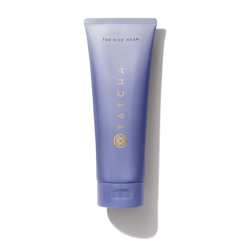 TATCHA Rice Wash bottle pump highlights gentle daily cleansing for softer skin.