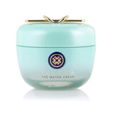 TATCHA Water Cream bottle closeup shows oil-free hydration for refreshed skin.
