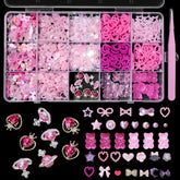Tatiwoo 3D pink nail charms assorted for versatile DIY manicure ideas and coordinated styling.