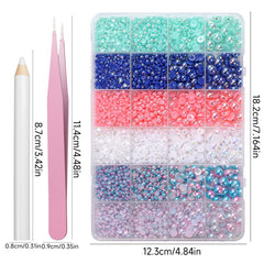 Tatiwoo perlas de 3, 4, 6 y 8 mm, tamaños variados para arte de uñas.