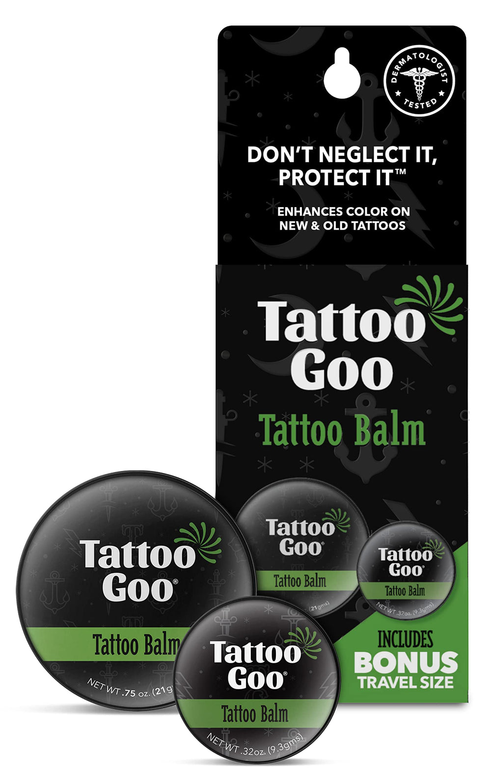 Tattoo Goo Bálsamo para tatuajes, bote compacto, ayuda a hidratar y cuidar tinta