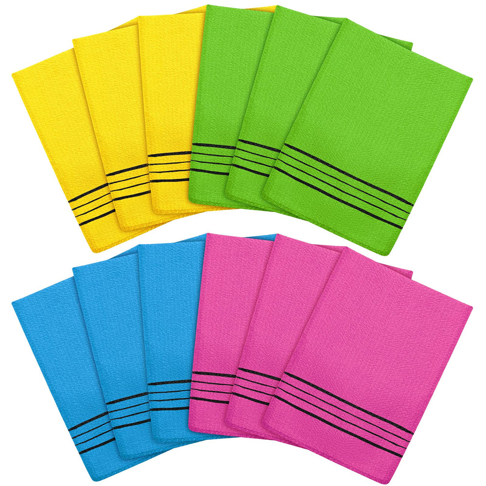 Tatuo yellow exfoliating mitt glove for gentle skin cleansing and bright color cue