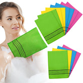 Guante exfoliante coreano Tatuo de 12 piezas en colores variados para exfoliar la piel.