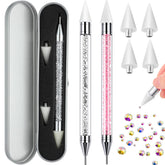 Tatuo rhinestone picker dotting pen in pink and white for precise rhinestone placement.