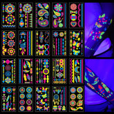 TATUWST glow in the dark tattoos 172pcs pack glows under UV light for party play