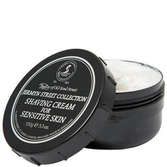 Taylor of Old Bond Street shaving cream lather created with a brush for sensitive skin.