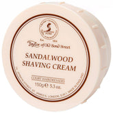 Taylor of Old Bond Street sandalwood shaving cream bowl with rich lather ready for brush