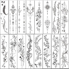 Tazimi black garland wrist tattoo offers long-lasting elegance.