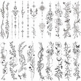 Tazimi flower branch tattoo on skin for stylish temporary body art.