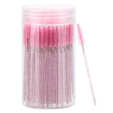 Tbestmax 100 Pcs disposable mascara wands with container for clean portable storage.