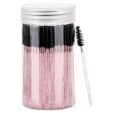 Tbestmax 100pcs disposable mascara wands with reusable container for easy storage and travel.
