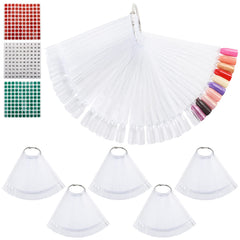 Tbestmax 300pc nail swatch sticks with ring for secure color display.