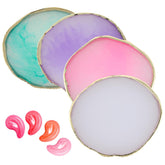 Tbestmax 4 color white nail art palette shows a smooth mixing surface for polish