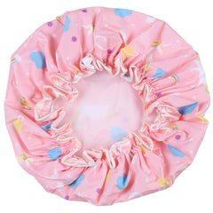 Tbestmax unicorn shower cap pink color keeps hair protected during shower.