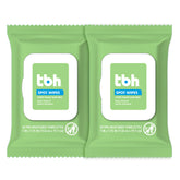 TBH Kids Spot Face Wipes caja frontal, limpieza suave para piel sensible.