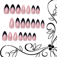 Uñas TBRZTR en forma almendra, dorado brillante para eventos.