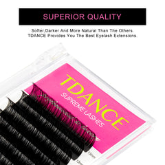 TDANCE 0.05mm thickness lashes in foil-backed tray for clean application