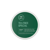 Tea Tree Forming Cream bottle close-up showing flexible hold for styling.