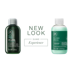 Tea Tree hidratante para cabello y piel, aplicación en mano para uso diario.